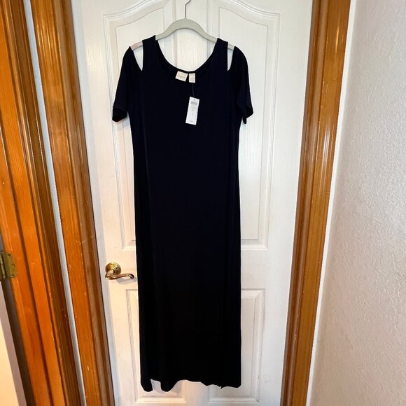 Chico's Cold-Shoulder Maxi Dress in Ink (navy), size M (Chico's 1) - NWT!! - Picture 6 of 6